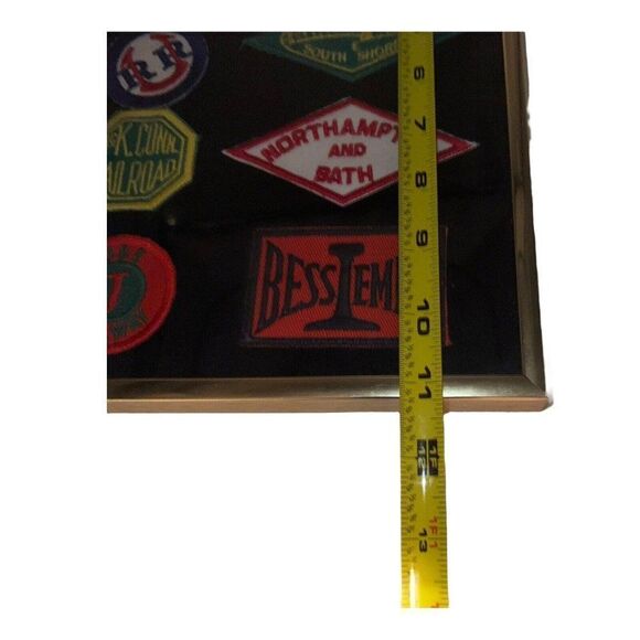 Vintage Lot Of 12 Different Railroad Patches In A Frame Birmingham Youngstown - Picture 16 of 16
